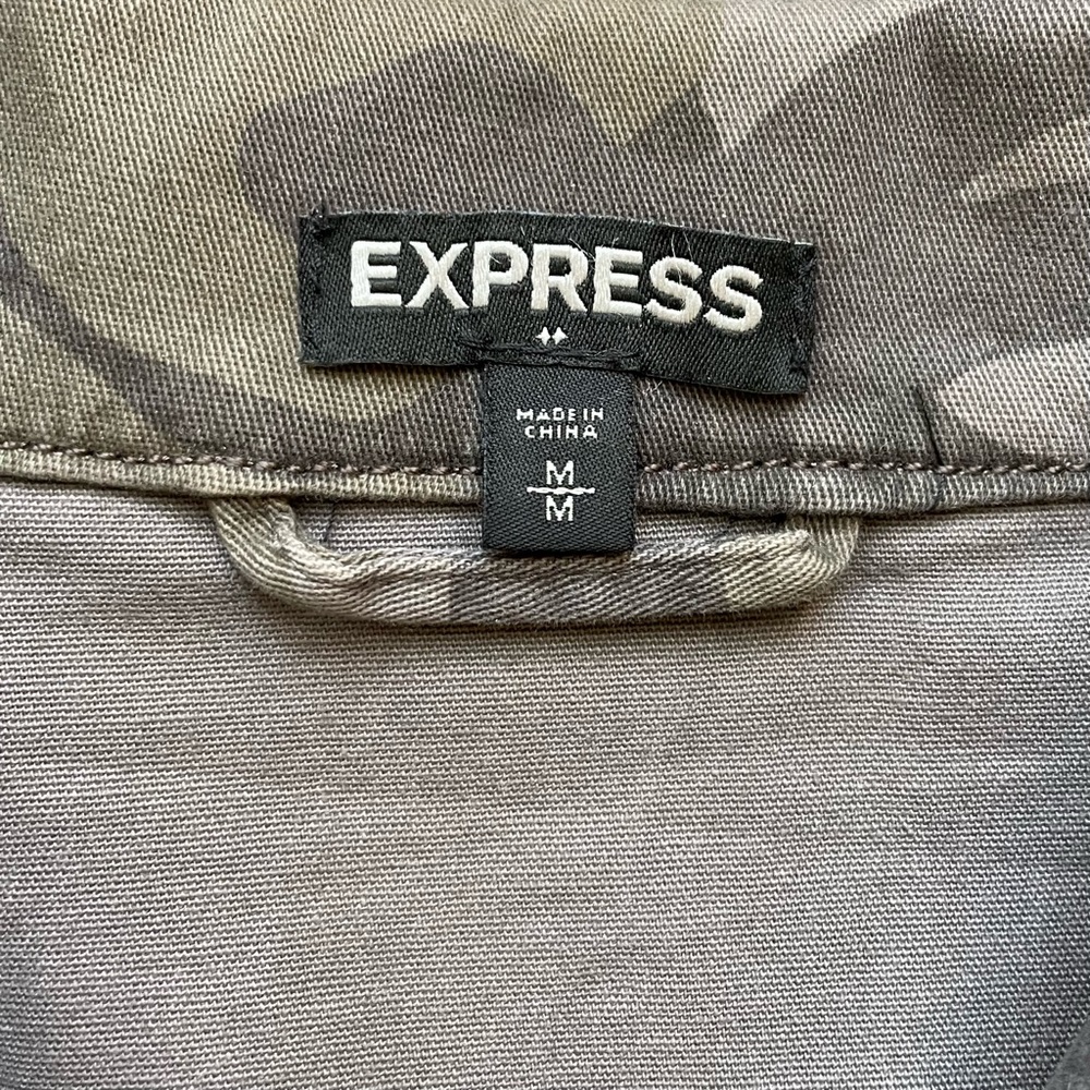 Express Gray/Olive Utility Jacket with Camouflage Pattern - Picture 5 of 6
